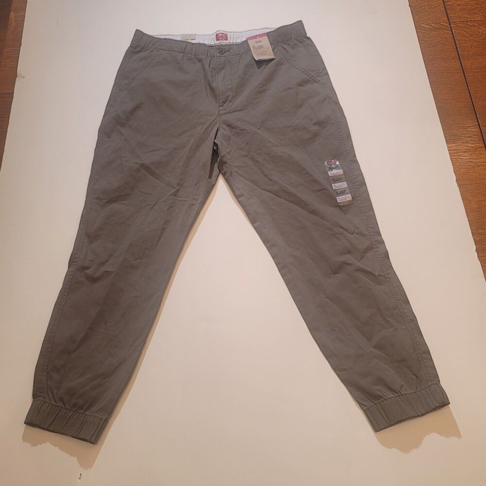 Levi's XX Chino Jogger Pants Olive Stretch Cotton Twill Drawstring Size Large L
